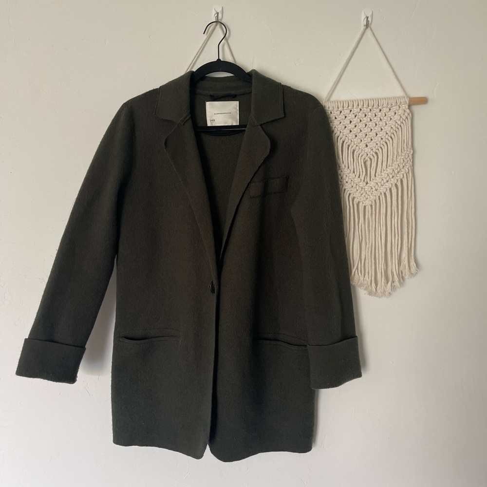 Anthropologie Rani Sweater Blazer Olive Green - Picture 2 of 7
